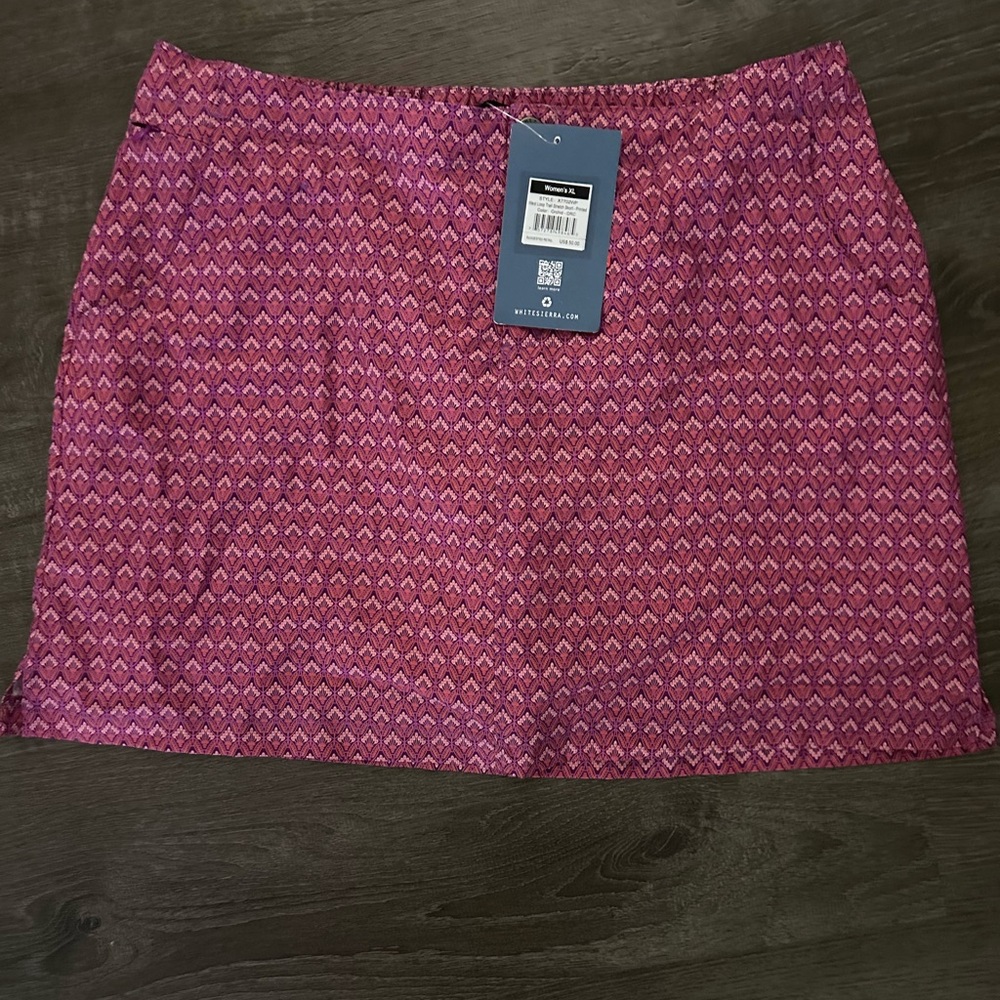 White Sierra Pink and Purple Geometric Skirt